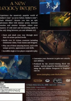 Online Baldur's Gate Dark Alliance Ps2 Games