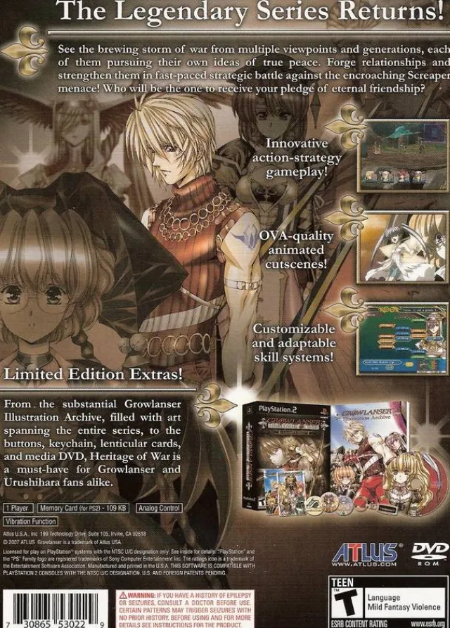 Hot Growlanser Heritage of War Ps2 Games