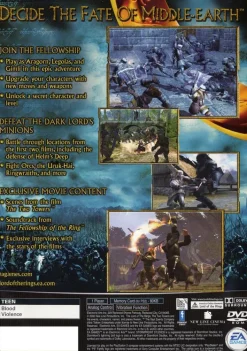 Hot Lord of the Rings Two Towers Ps2 Games