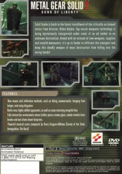 Hot Metal Gear Solid 2 Sons of Liberty Ps2 Games