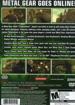 Online Metal Gear Solid 3 Subsistence Ps2 Games