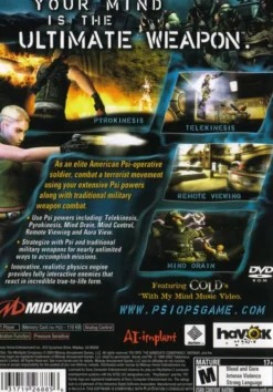 Hot Psi-Ops Mindgate Conspiracy Ps2 Games